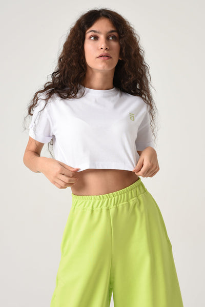 Crop Top White / Lime