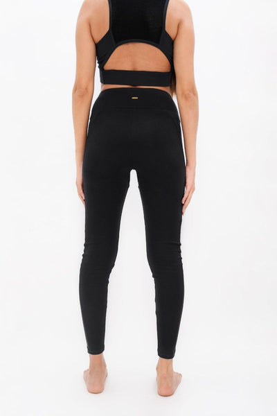 Munich  - High Waisted Leggings - Black Sand