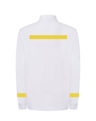 LIMITED EDITION - LONG SLEEVE POLO CLASSIC FIT - WHITE/YELLOW