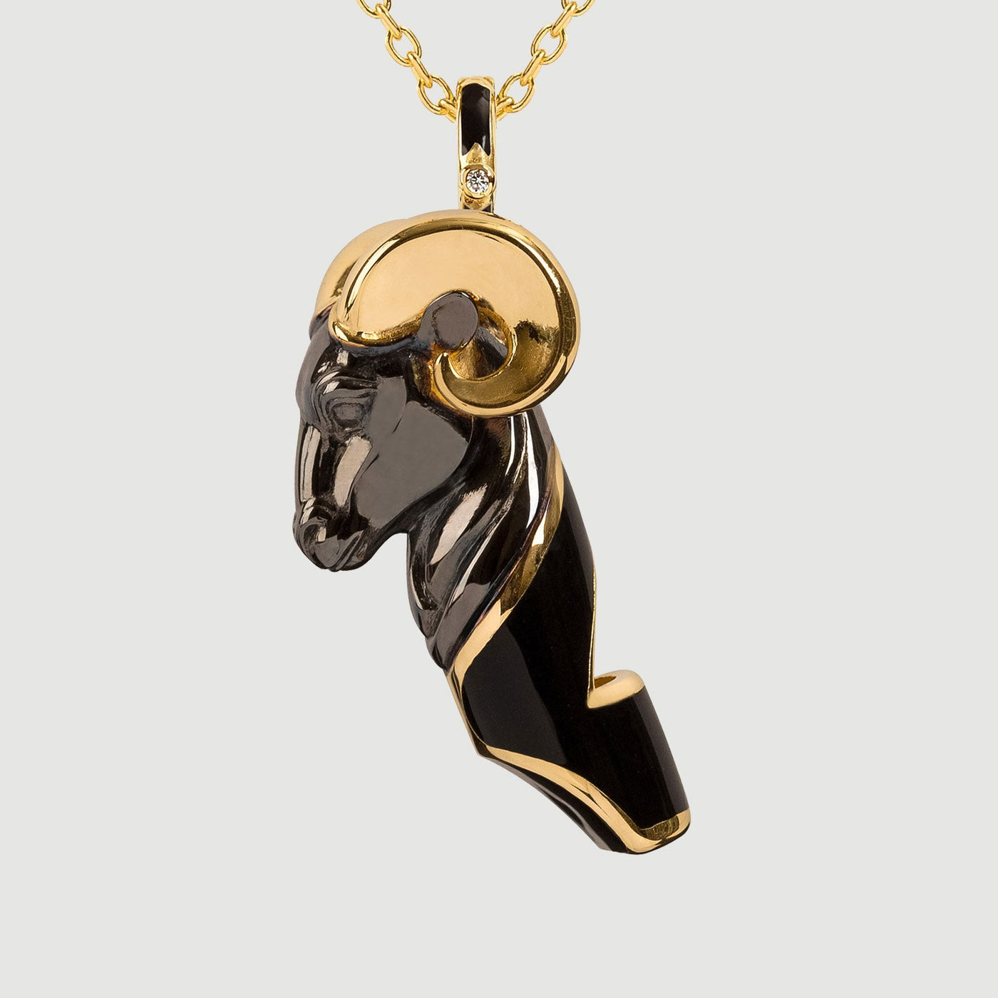 Aries Necklace | Whistle | Black Enamel