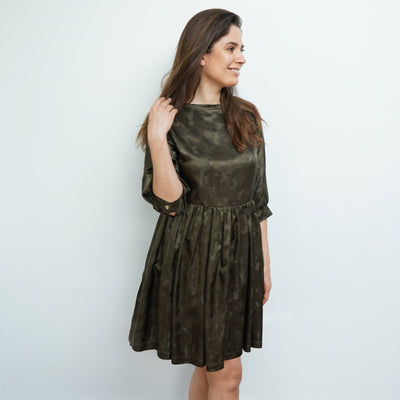 Vaata - Khaki Camouflage Skater Style Midi Dress