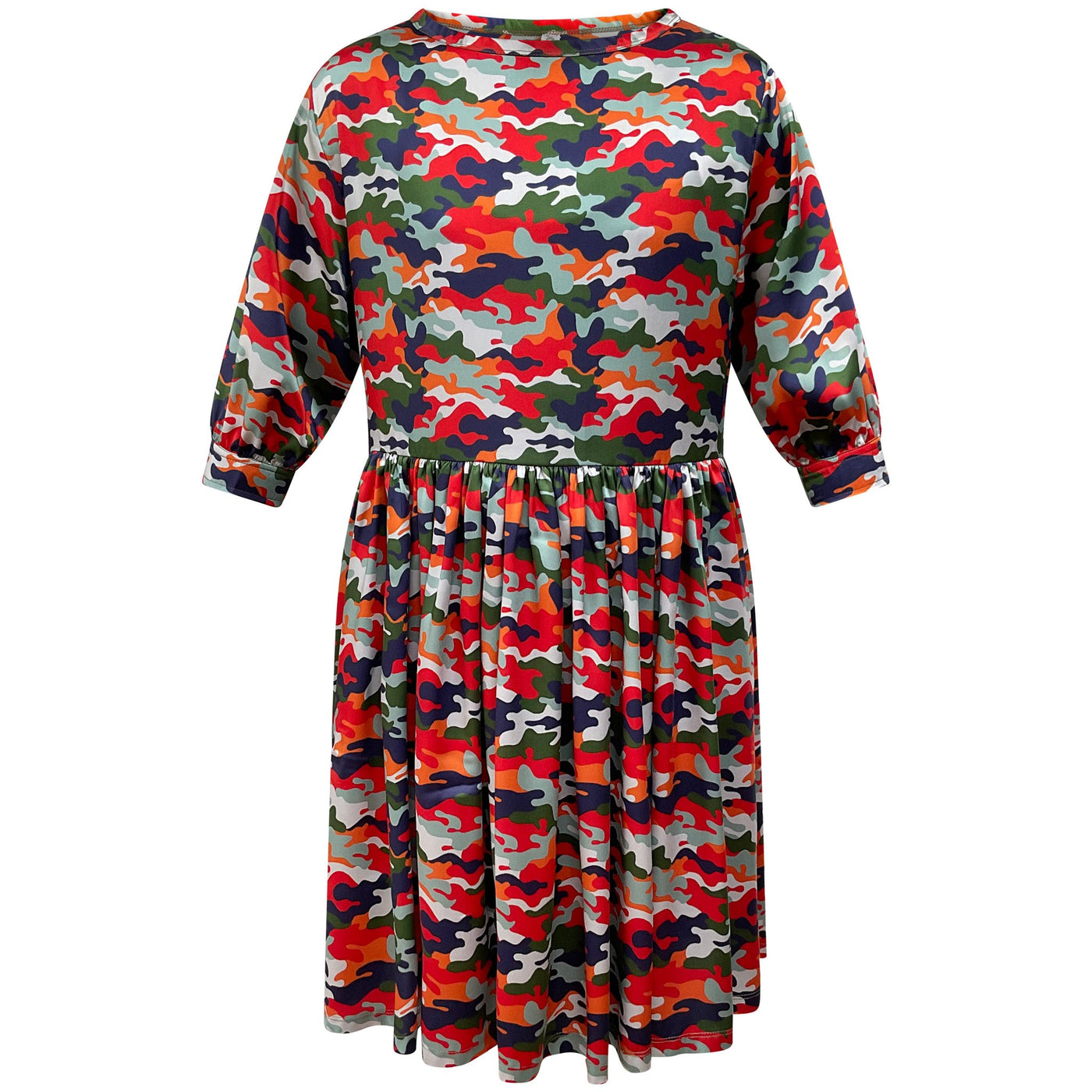 Vaata - Spritz Camo Print Skater Style Midi Dress flat shot