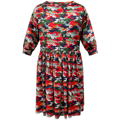 Vaata - Spritz Camo Print Skater Style Midi Dress flat shot