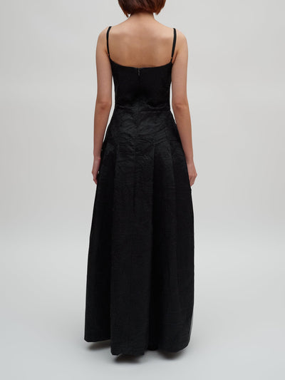 Swan Dress, Black, Back