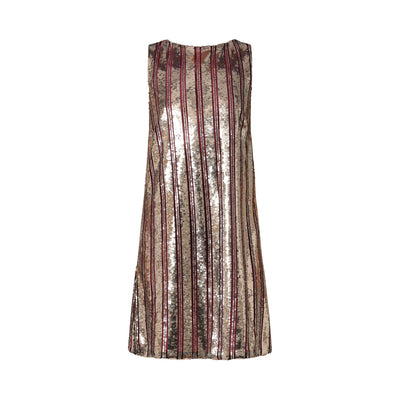 Imu Sequins shift dress silver and pink invisible mannequin front