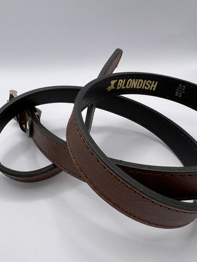 Brown Belt Double Loop with Gold Adornment - BLONDISH