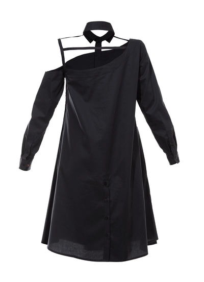 One shoulder shirtdress black by talented.company